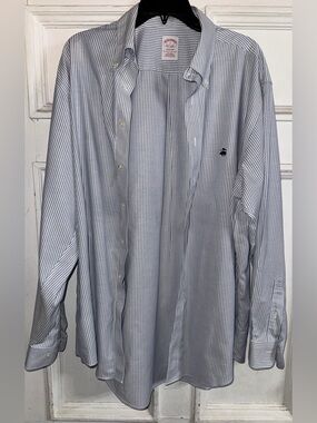 Brooks Brothers Light Blue and White Striped Dress Shirt